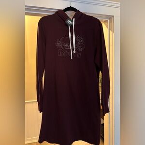 Roots Maroon Hoodie Dress, size small